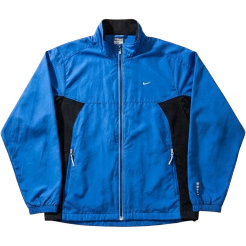 Nike Dri-FIT Running Jacket Women L Blue Black Excellent Reflective Windbreaker